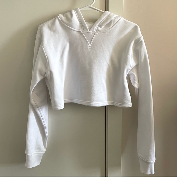 Lululemon Cropped White Hoodie - Picture 1 of 9
